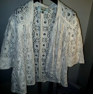 Beth bowley white lace cardigan small